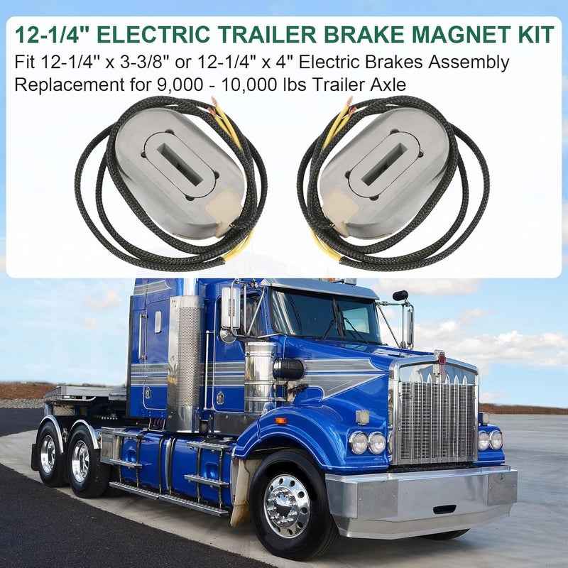 RALZAOTO 12-1/4" Electric Trailer Brake Magnet Kit Fits 10,000 lbs Axles for 12-1/4''x3-3/8'' Electric Brakes Assembly with Retainer Clips and Coil Springs - Image 2